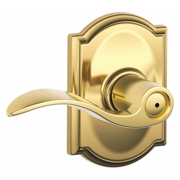 Schlage Residential Door Lever Lockset, Bright Brass, Privacy - F40 ACC 605 CAM