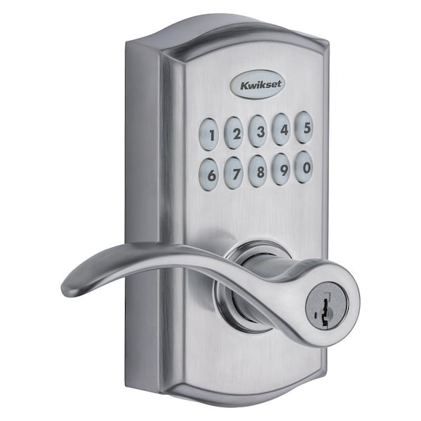 Kwikset Kwikset 955PML 26D SMT CP Electronic Pembroke Lever, Keyless Key, AAA Grade, Zinc, Satin Chrome - 955PML 26D SMT CP