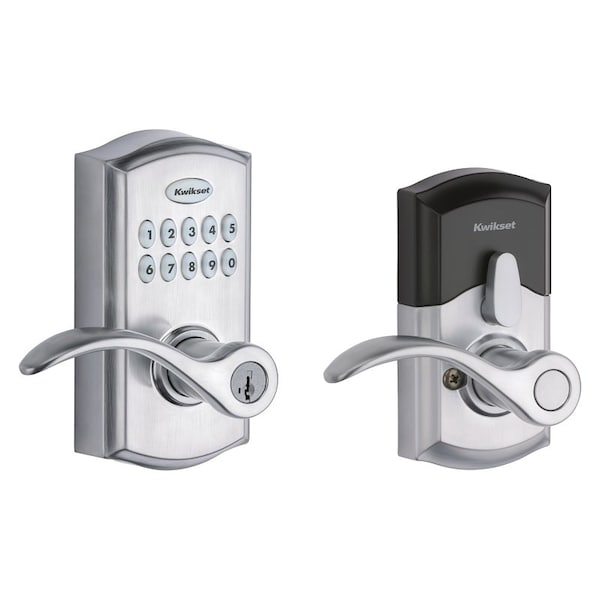 Kwikset Kwikset 955PML 26D SMT CP Electronic Pembroke Lever, Keyless Key, AAA Grade, Zinc, Satin Chrome - 955PML 26D SMT CP