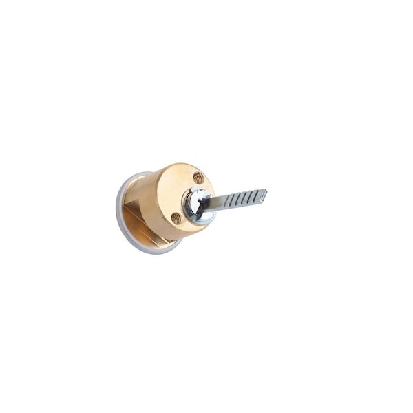 Global Door Controls 1 in. Brass Keyed Rim Mortise Cylinder with 5 Pin Keyway in Aluminum - TH1100-RC-AL
