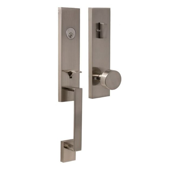 Weslock Leighton Single Cylinder Handleset with Mesa Knob Trim with Adjustable Latch and Round and - 02870-N4NSL2D