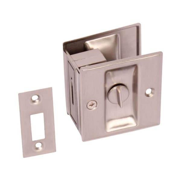 Pamex Privacy Square Style Sliding Door Lock Satin Nickel Finish - PF1P10