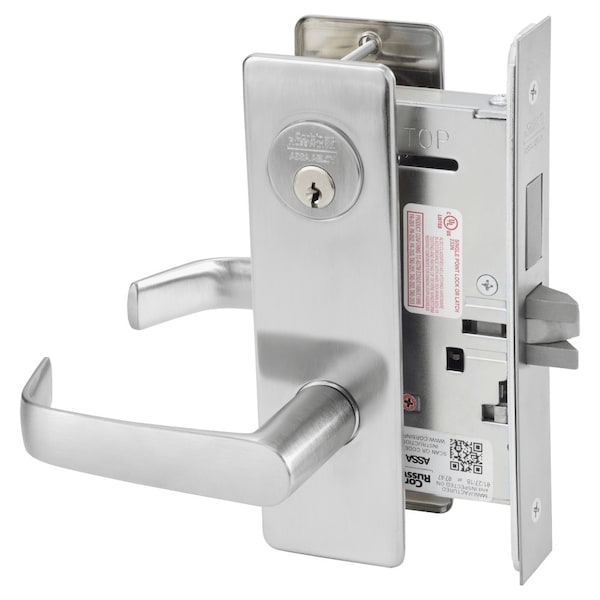 Corbin Russwin Entrance or Storeroom Mortise Lock, NS Lever, M Escutcheon, Satin Chrome - ML2024 NSM 626