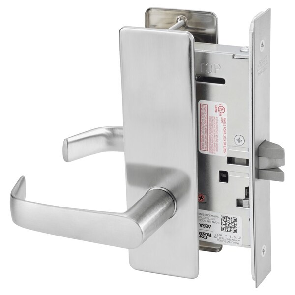 Corbin Russwin Passage or Closet Mortise Lock, NS Lever, M Escutcheon, Satin Stainless Steel - ML2010 NSM 630 D214