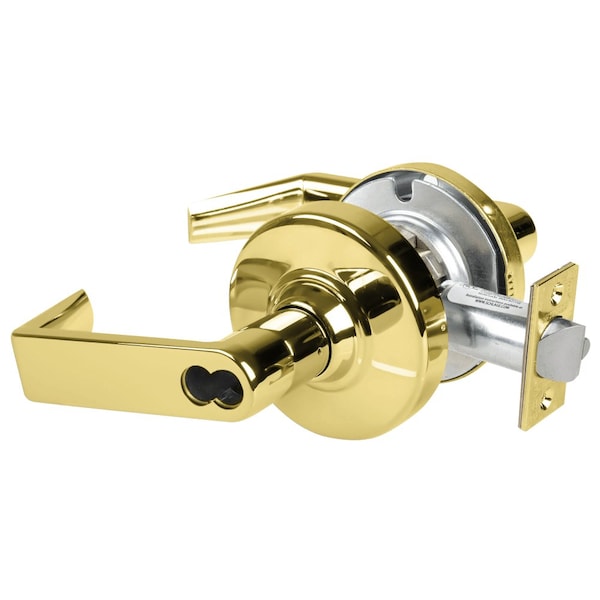 Schlage Grade 2 Storeroom Cylindrical Lock with Field Selectable Vandlgard, Rhodes Lever, SFIC Less Core, Br - ALX80B RHO 605