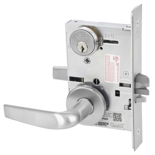 Corbin Russwin Entrance or Office Mortise Lock, CS Lever, A Rose, Satin Chrome - ML2053 CSA 626