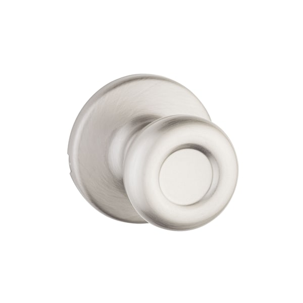 Kwikset Tylo Knob Passage Door Lock with New Chassis with 6AL Latch and RCS Strike Satin Nickel Finish - 200T-15