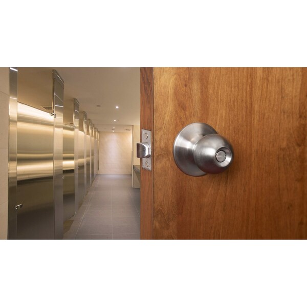 Trans Atlantic Co. Heavy-Duty Stainless Steel Grade 1 Commercial Storeroom Knobset with Lock and IC Core - DL-HVB80IC-US32D