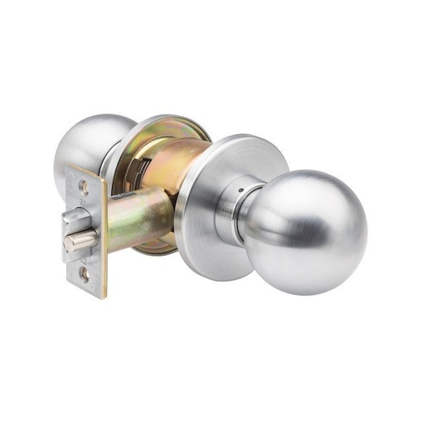 Trans Atlantic Co. Heavy-Duty Stainless Steel Grade 1 Commercial Storeroom Knobset with Lock and IC Core - DL-HVB80IC-US32D