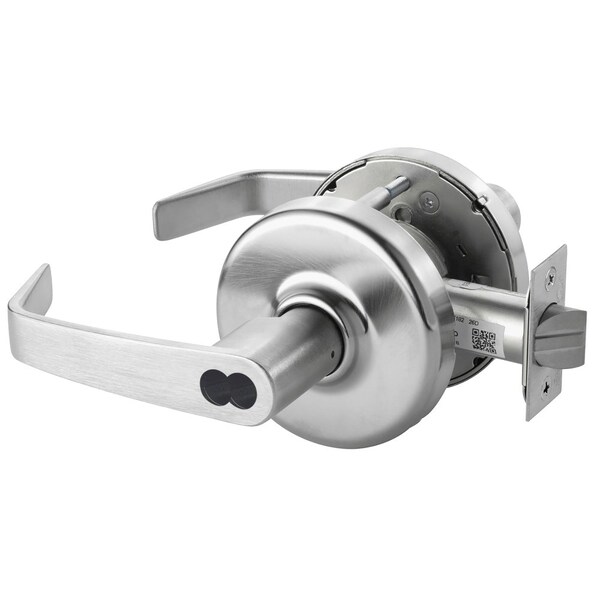 Corbin Russwin Grade 1 Storeroom/Closet Cylindrical Lock, Newport Lever, D Rose, LFIC 6-Pin Less Core, Satin Chrome - CLX3357 NZD 626 CL6
