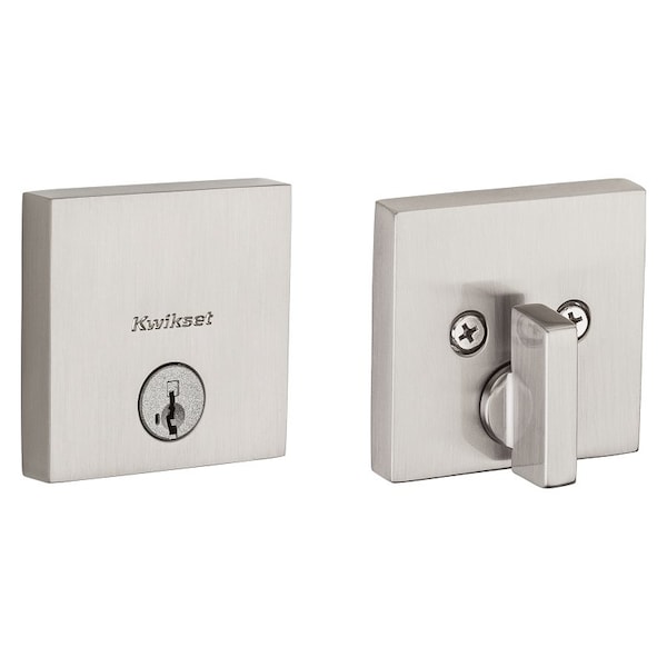 Kwikset Signature Series 258 SQT 15 SMT CP K4 V1 Deadbolt, Grade 1 Grade, K4 Key, Zinc, Satin Nickel - 258SQTSMT