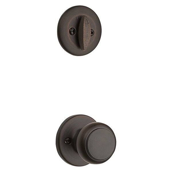 Kwikset Handleset, 3 Grade, Brass, Venetian Bronze, 2-3/8 x 2-3/4 in Backset, KW1 Keyway, 1-3/4 in Thick Door - 96870-100