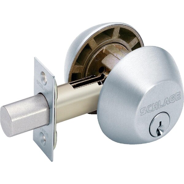 Schlage Light-Duty Commercial Satin Chrome Double Cylinder Deadbolt - B62CSG626