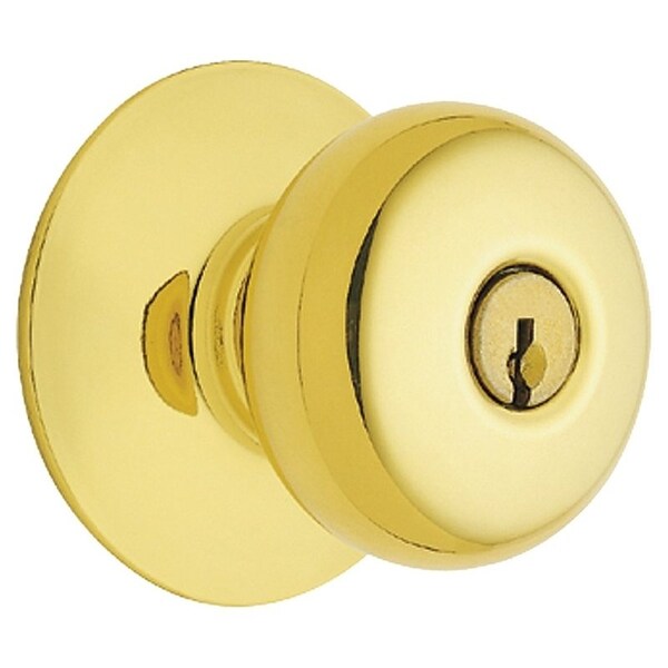Schlage Plymouth Series Keyed Entry Knob, BrassZinc, Ultima Brass - F51A PLY505KA4ULT