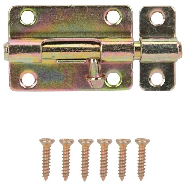 Prosource Barrel Bolt, 0.31 Dia in Bolt Head, 3 in L Bolt, Steel, Satin Brass - 20485CZB-PS