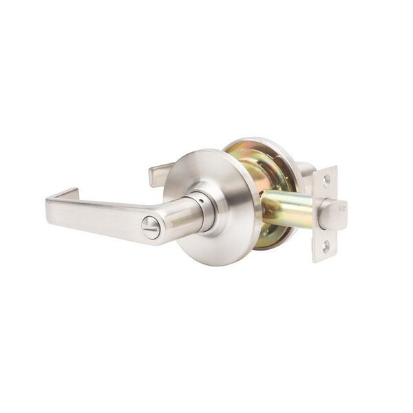 Global Door Controls GLC Series Brushed Chrome Grade 3 Commercial/Residential Privacy Door Handle with Lock - GLC-5140L-626