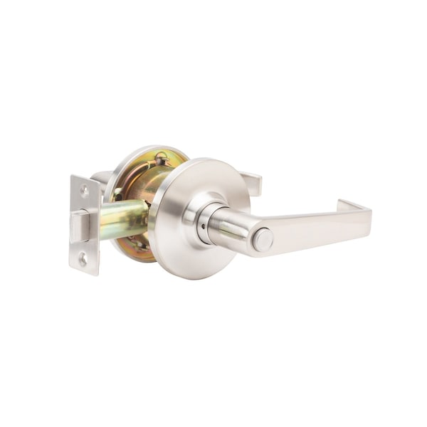 Global Door Controls GLC Series Brushed Chrome Grade 3 Commercial/Residential Privacy Door Handle with Lock - GLC-5140L-626