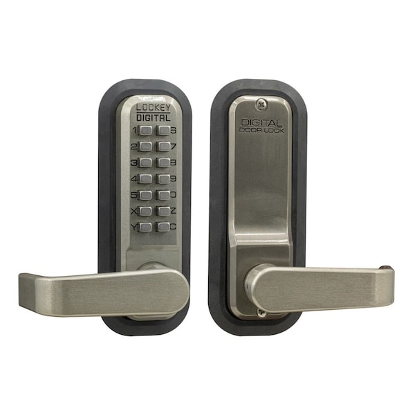 Lockey Usa Mechanical Keyless Lever Lock, Single Sided, 2835, Satin Nickel - 2835SN