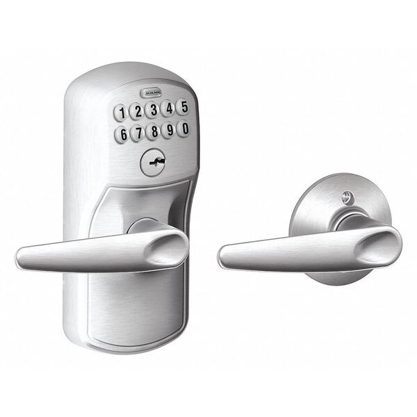 Schlage Residential Electronic Lock, Lever, Satin Chrome - FE575 PLY626JAZ