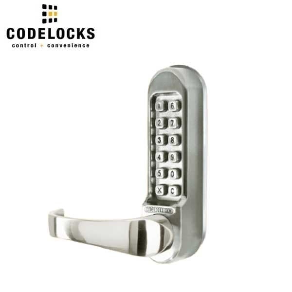 Codelocks Heavy Duty Mechanical Locks with Mortise Latch, Full Size Lever Handles and Code Free Option in Stai - CDL-CL515-SS