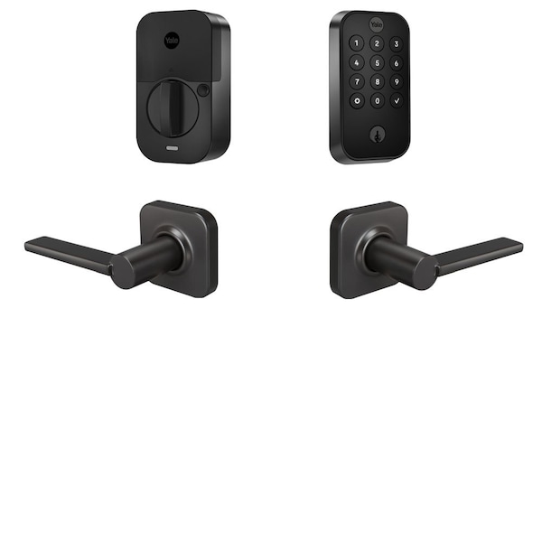 Yale Real Living Yale Assure Lock 2 Bundle with Keypad Bluetooth Deadbolt, Valdosta Lever Passage, and - BYRD410BLEVLBSP