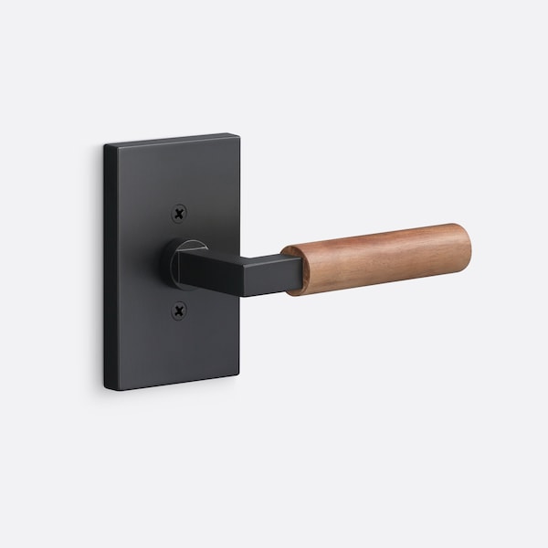 Sure-Loc Hardware Sure-Loc Hardware Levanto Dummy Rosette, Flat Black, Walnut Grip - LV100 FBL GRIP-WN