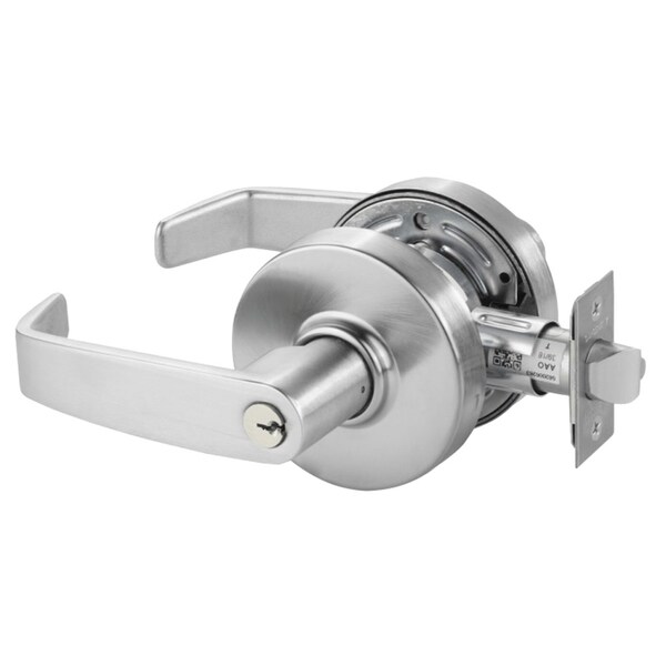 Sargent Grade 2 Entrance/Office Cylindrical Lock, L Lever, Conventional Cylinder, Satin Chrome Finish, 2-3/8 - 20-7G05 LL 26D