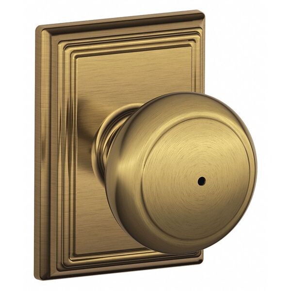 Schlage Residential Knob Lockset, Antique Brass, Privacy, Gr 2 - F40 AND 609 ADD