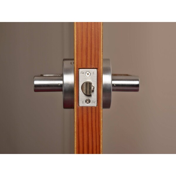 Trans Atlantic Co. Heavy Duty Brushed Chrome Grade 1 Commercial Cylindrical Classroom Door Handle with Lock - DL-LHV70-US26D