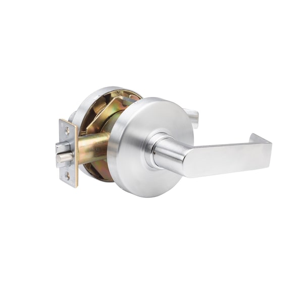 Trans Atlantic Co. Heavy Duty Brushed Chrome Grade 1 Commercial Cylindrical Classroom Door Handle with Lock - DL-LHV70-US26D