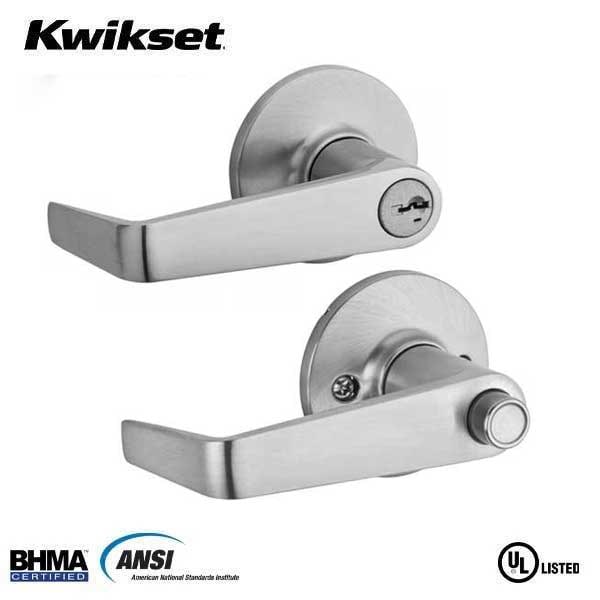 Kwikset Kwikset: Carson Grade 3 Entry commercial lever / Satin Chrome/ with SmartKey Technology - KWS-438CNL-SMT-UL-26D