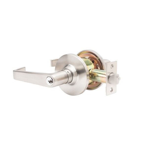 Global Door Controls GLC Series Brushed Chrome Grade 3 Commercial/Residential Entry Door Handle with Lock - GLC-5151L-626