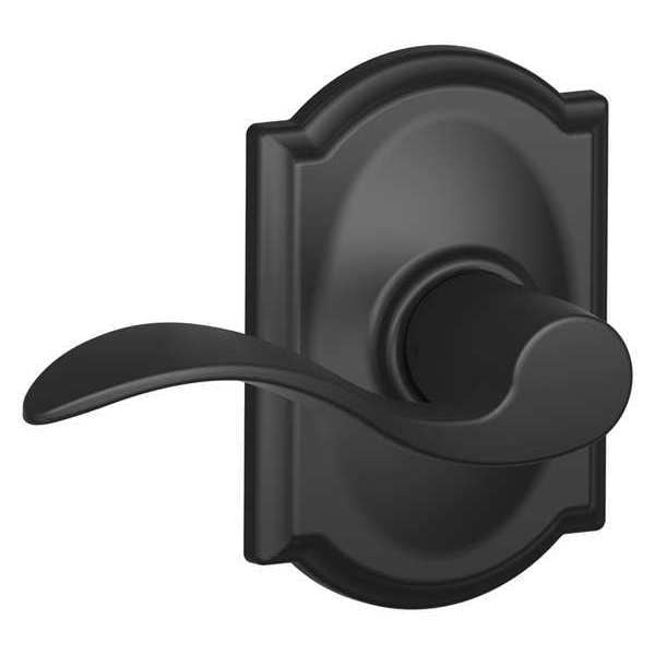 Schlage Matte Black Passage Lever Lockset, Accent/Camelot - F10 ACC 622 CAM