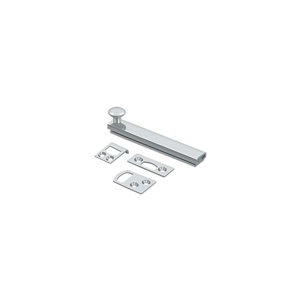 Deltana Surface Bolt, Concealed Screw, Heavy Duty Bright Chrome 4" - 4SBCS26