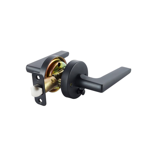 Sapphire Contra Collection Modern Matte Black Grade 3 Privacy Bed/Bath Door Handle with Lock - LS-CON40-BK