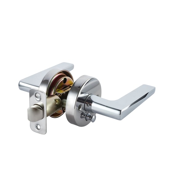 Sapphire Contra Collection Modern Brushed Chrome Grade 3 Privacy Bed/Bath Door Handle with Lock - LS-CON40-US26