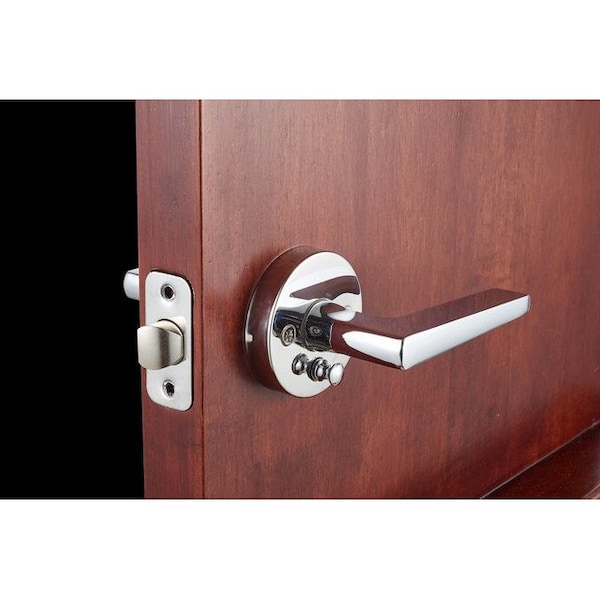 Sapphire Contra Collection Modern Brushed Chrome Grade 3 Privacy Bed/Bath Door Handle with Lock - LS-CON40-US26