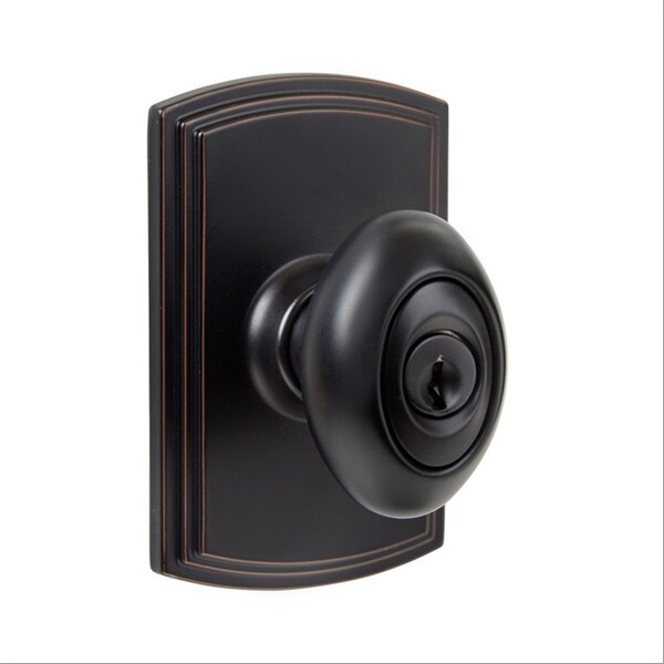 Delaney Hardware Italian Collection Canova Edged Oil-Rubbed Bronze Keyed Entry Door Knob - 360507