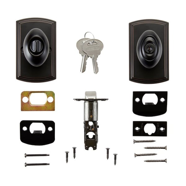 Delaney Hardware Italian Collection Canova Edged Oil-Rubbed Bronze Keyed Entry Door Knob - 360507