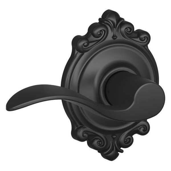 Schlage Matte Black Passage Lever Lockset, Accent/Brookshire - F10 ACC 622 BRK