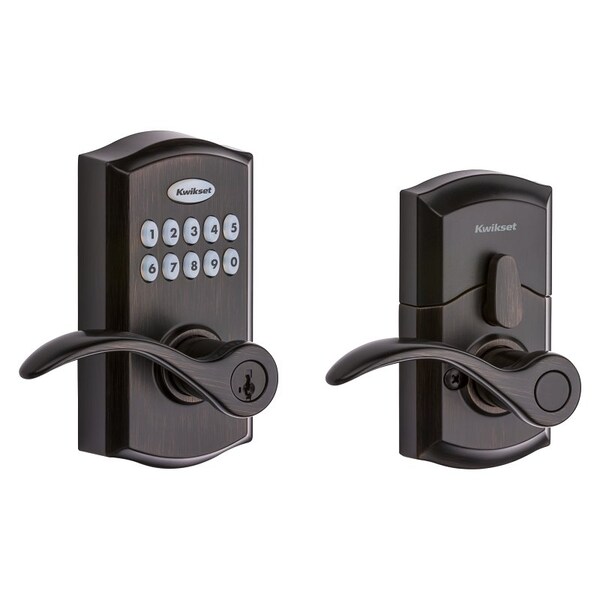 Kwikset Kwikset 955PML 11P SMT CP Electronic Pembroke Lever, Keyless Key, AAA Grade, Zinc, Venetian Bronze - 955PML 11P SMT CP