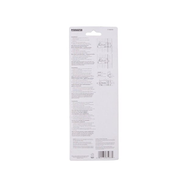 Prosource Padlockable Barrel Bolt, 0.6 Dia in Bolt Head, 6 in L Bolt, Steel, Zinc - 33305ZCX-PS