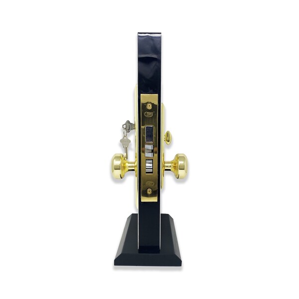 Premier Lock Brass Mortise Entry Left Hand Door Lock Set w/2.75 in. Backset, 2 SC1 Keys and Wide Face Plate-Hex - ML02