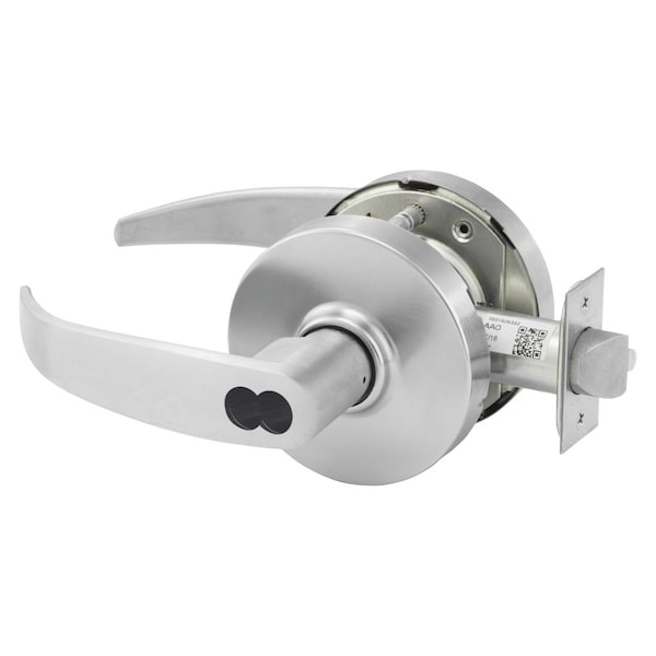 Sargent Grade 1 Storeroom/Closet Cylindrical Lock, P Lever, L Rose, SFIC Disposable Construction Core, Satin - 70-10XG04 LP 26D