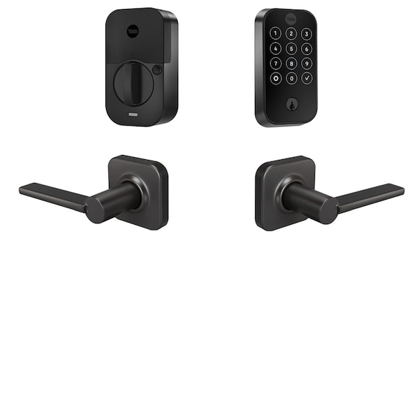 Yale Real Living Yale Assure Lock 2 Bundle with Touchscreen Wi Fi Deadbolt, Valdosta Lever Passage, and - BYRD420WF1VLBSP