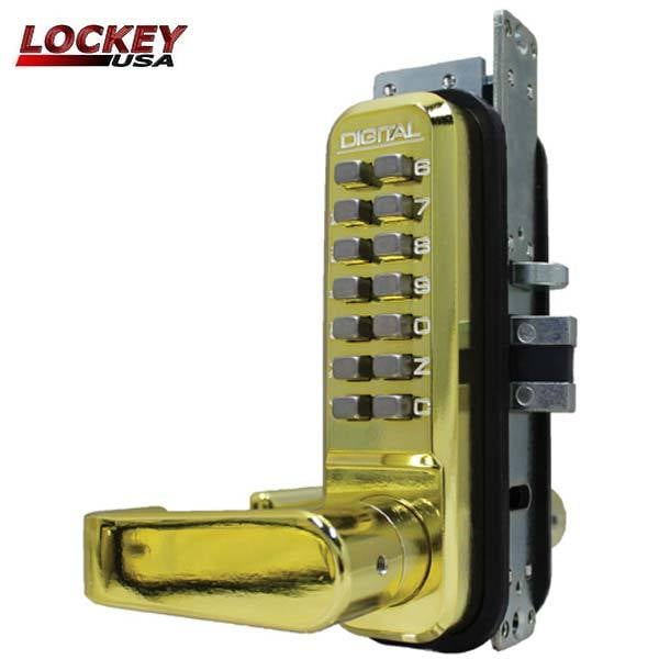 Lockey 2985-DC - Narrow-Stile Mechanical Keypad Keyless Lever - Passage - Double Combination - Oil - LK-2985-DC-ORB