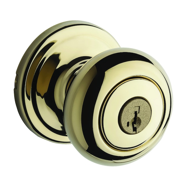 Kwikset Kwikset SmartKey Juno Polished Brass Entry Door Knob KW1 1-3/4 in. - 97402-734