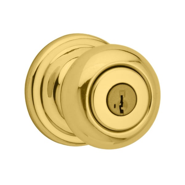 Kwikset Kwikset SmartKey Juno Polished Brass Entry Door Knob KW1 1-3/4 in. - 97402-734