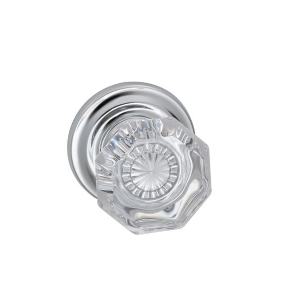 Omnia Traditional Rose Priv Knob 2-3/8" BS Full Lip Strike Bright Chrome 955 - 955TD/238F.PR26