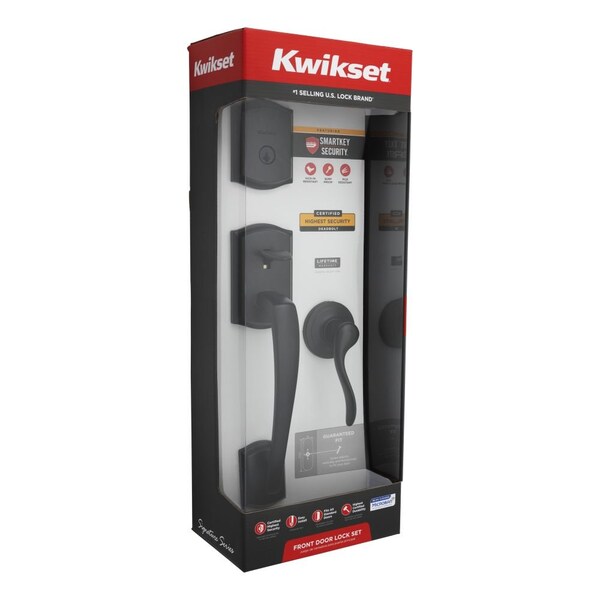 Kwikset Single Cylinder Exterior Handleset, Tustin Lever Trim, SmartKey, RCAL Latch, Venetian Bronze Finish - CP818PTHTNL-11PS